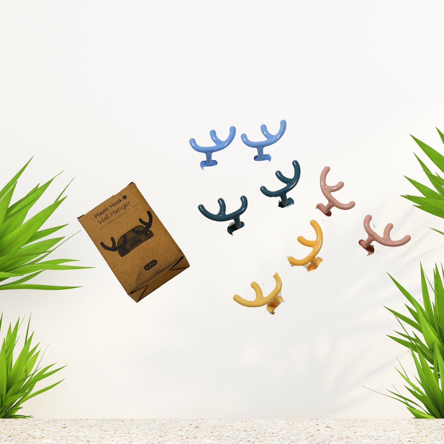 4725 Plastic Wall Hanger Hook Wall Adhesive Hook Premium Quality Wall Hook (Pack Of 4pc) DeoDap 4725 Plastic Wall Hanger Hook Wall Adhesive Hook Premium Quality Wall Hook (Pack Of 4pc) DeoDap